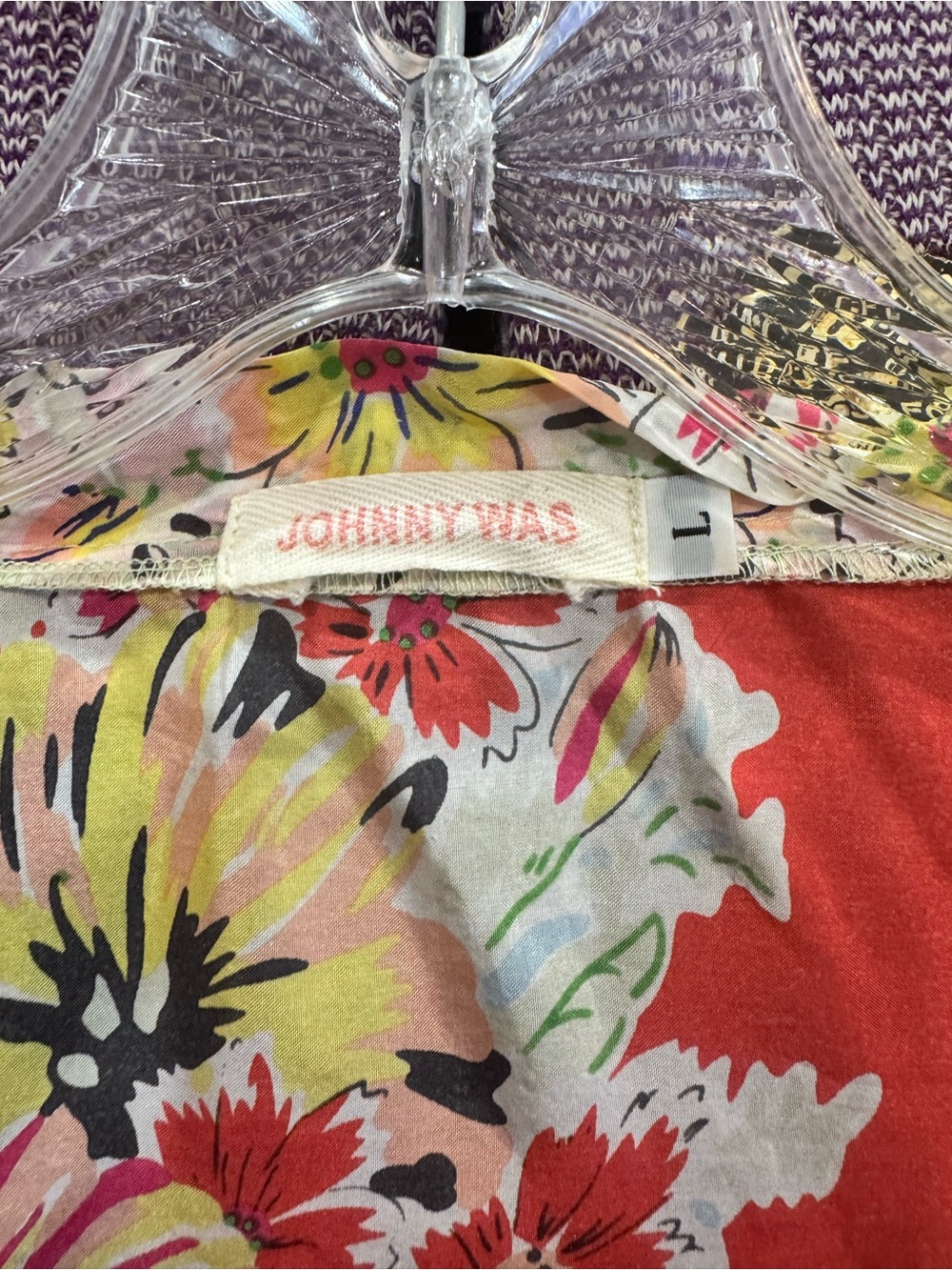 Johnny Was Coral Floral V-Neck Tunic - Picture 2 of 7